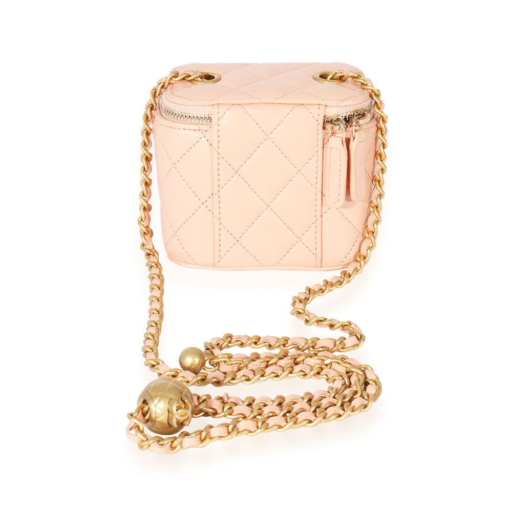 Chanel Pink Lambskin Pearl Crush Mini Vanity Case - Picture 3 of 7